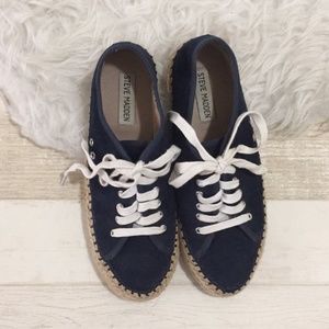 Steve Madden espadrilles lace suede blue shoes